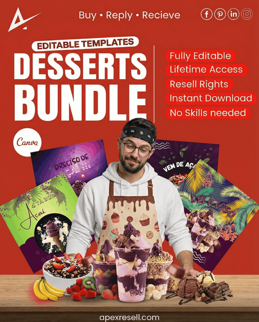 Desserts & Ice Cream Canva Bundle