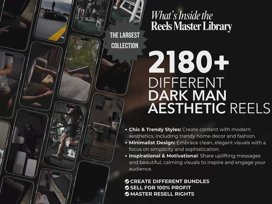 Reels Master Library: 2,180+ Dark Man Aesthetic Reels