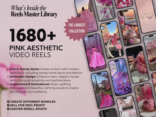 Reels Master Library: 4,120+ Pink Aesthetic Reels